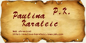Paulina Karaleić vizit kartica